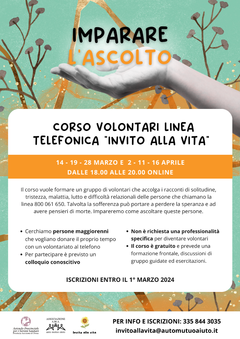 Corso volontari per la Linea telefonica "Invito alla vita