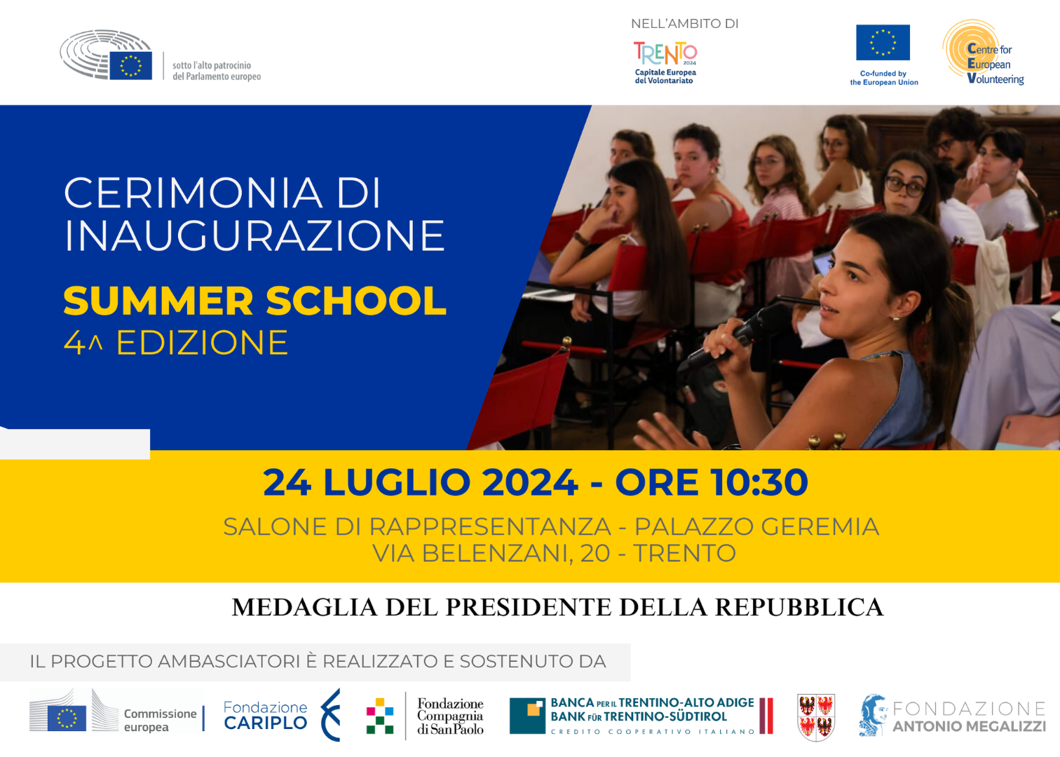 Cerimonia di inaugurazione Summer School del Progetto Ambasciatori