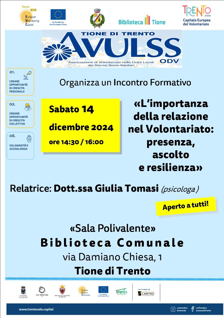 «L’importanza della relazione nel volontariato: presenza, ascolto  e resilienza»